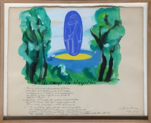 The Lapis V, Irene Rice Pereira Watercolor & Ink on Paper Painting