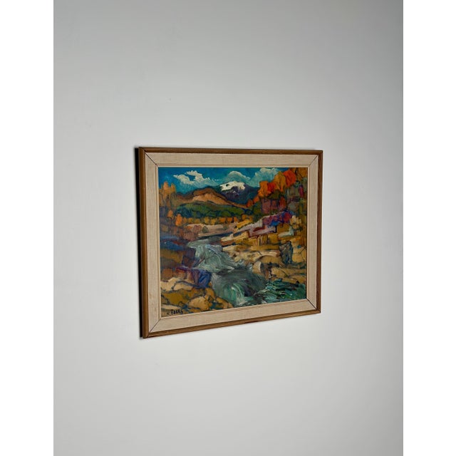 Original Swedish Oil on Canvas – “Höst, Offerdalsfjällen Jämtland” by Nils Öberg – Vintage & Framed – 45 × 53 cm (17.7" ×...