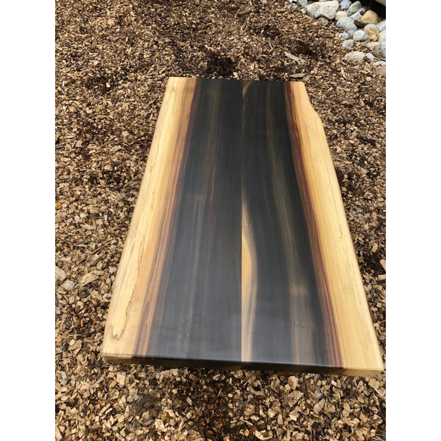 Black Amish Artisan Made Poplar Live Edge Coffee Table For Sale - Image 8 of 13