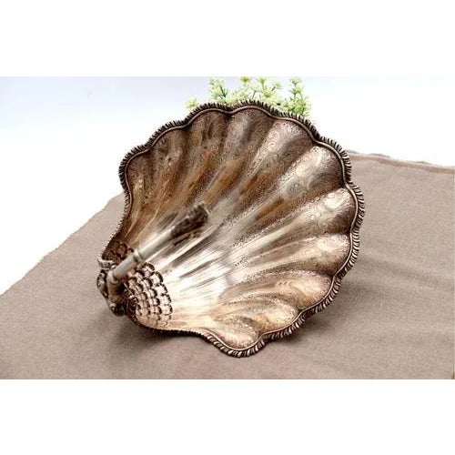 Silver Shell-Shaped Fruit Bowl For Sale - Image 9 of 10