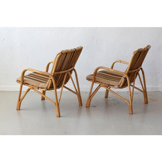 Danish Rattan Lounge Set with Sofa, Armchairs and Coffee Table, 1970s, Set of 4 For Sale - Image 8 of 11