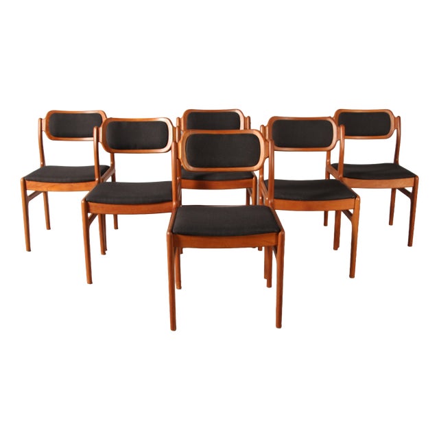 Vintage Danish Dining Chairs in Teak by Johannes Andersen for Uldum, 1960s, Set of 6 For Sale