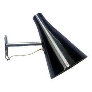 Mid-Century Black Adjustable Wall Lamp in style of Stilnovo, Lidokov, 1960s For Sale