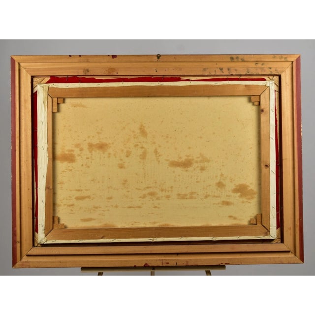 Impressionist Mid 20th Century Andrew Apostoli Oil on Canvas Painting of Italian Harbor Cityscape For Sale - Image 3 of 7