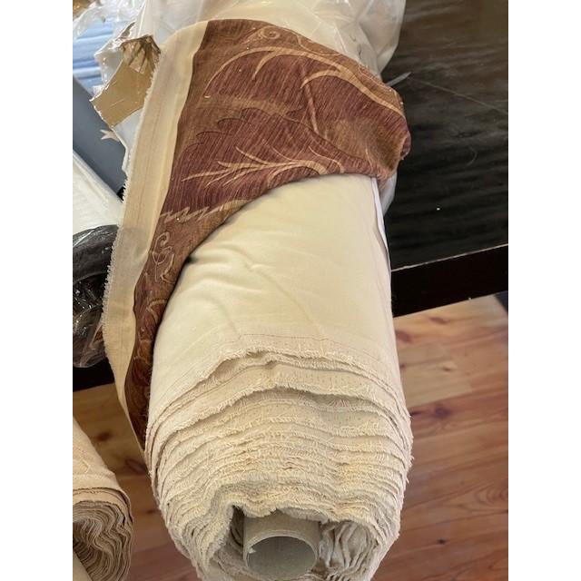Traditional Robert Kime Syrah Sienna Cotton Blend Fabric- 16 Yards For Sale - Image 3 of 3