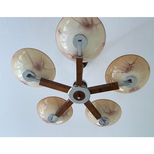 Large Art Deco Chandelier, 1930s For Sale - Image 14 of 15
