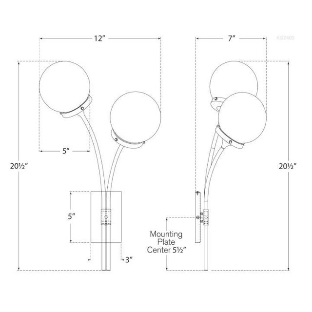 Modern Kate Spade New York for Visual Comfort Signature Prescott Right Sconce in Soft Brass with Clear Glass For Sale - Image 3 of 3