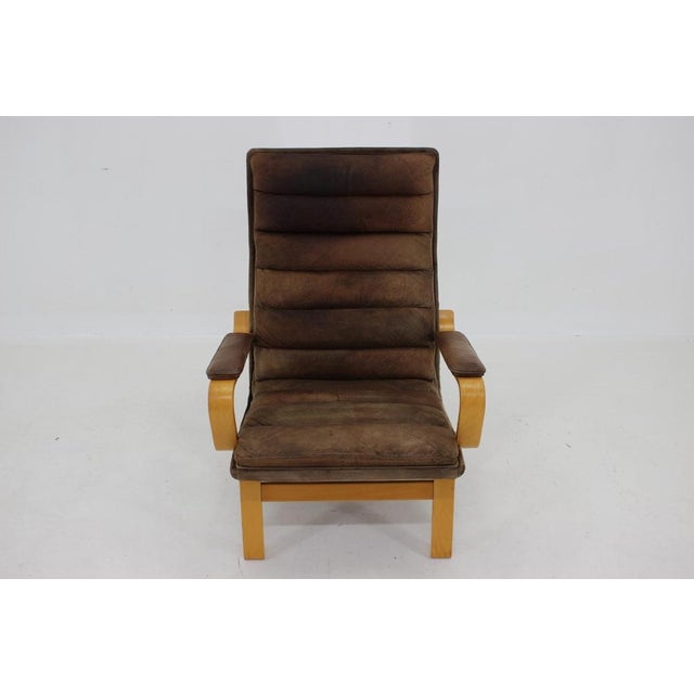 Contino Leather Armchair attributed to Yngve Ekström, Sweden, 1970s For Sale - Image 3 of 15