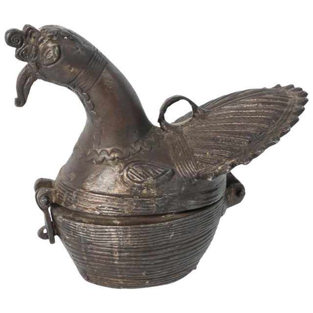 Patinated Bronze Box in a From of a Peacock, India For Sale