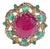Bochic "Capri" Vintage Ruby, Amethyst & Emerald Cocktail Ring 18K Gold & Silver For Sale