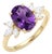 Unique Amethyst Cluster Engagement Ring - Bridal Wedding Ring - Us 7 (All Sizes Available) For Sale