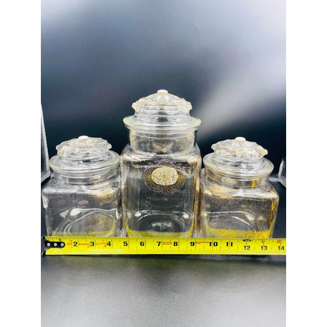 Mid 20th Century Georges Briard Glass Coffee, Tea & Sugar Canister Set- 3 Pieces For Sale - Image 10 of 13