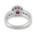 Vintage Ruby Diamond Platinum Cluster Ring, Size 6 For Sale In Los Angeles - Image 6 of 6