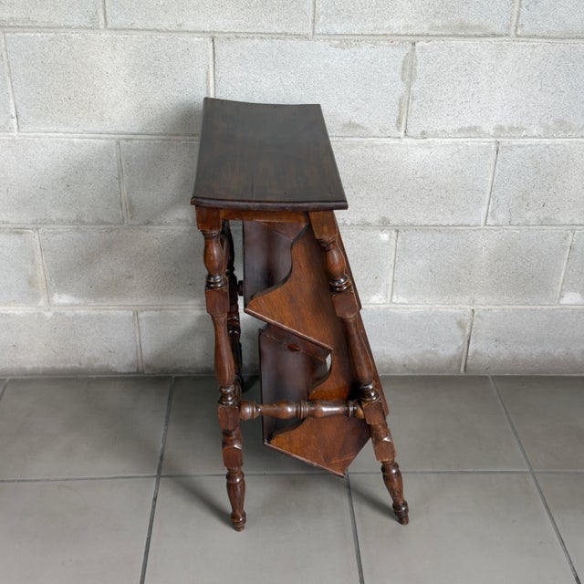 20th Century Folding Wooden Etagere Library Ladder For Sale - Image 4 of 12