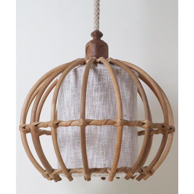 Large Bamboo Globe Pendant Lamp, Italy, 1970s For Sale - Image 10 of 14