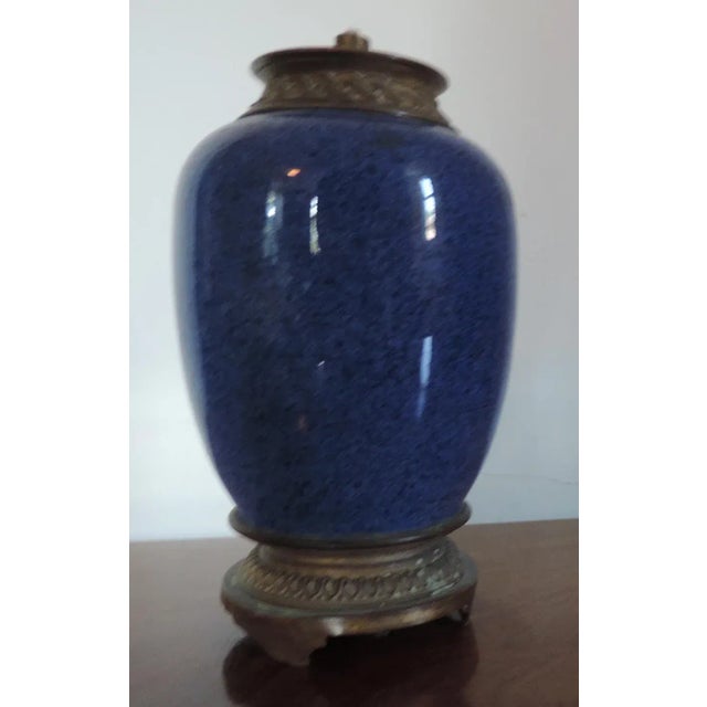 19th Century Chinese Powder Blue Porcelain Vase with French Bronze Mounts For Sale In New York - Image 6 of 9
