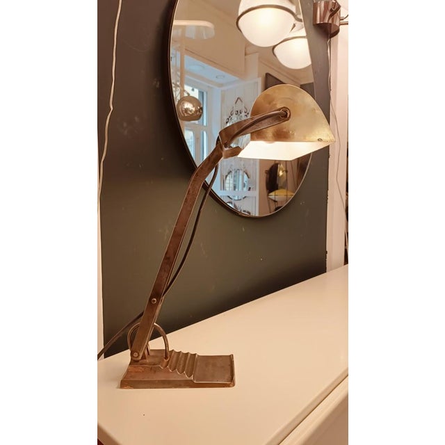 Metal Bauhaus Banker's Desk Lamp, Italy, 1940s For Sale - Image 7 of 10