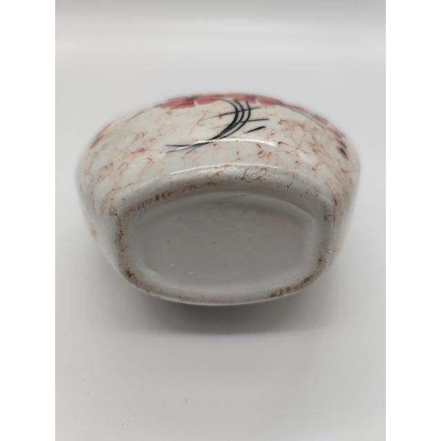 Cream Ceramic Cream Coffee Service with Red and Black Hand-Painted Floral Design from SMF Schramberg, Shabby Chic Style, 1950s, Set of 5 For Sale - Image 8 of 12