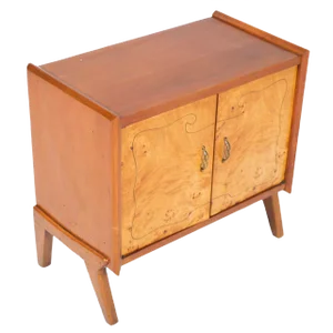Mid-Century Blond Walnut, Burl Birch, and Inlay Threaded Cabinet by Paolo Buffa for La Permanente Mobili Cantù, 1940s