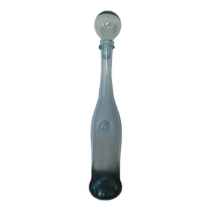 1990s Extra Large Biot Blown Bubble Glass Decanter Bottle Carafe