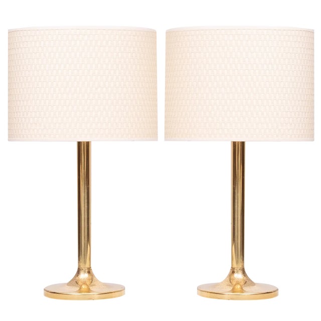 Brass Table Lamps from Sölken Leuchten, Germany, 1970s, Set of 2 For Sale