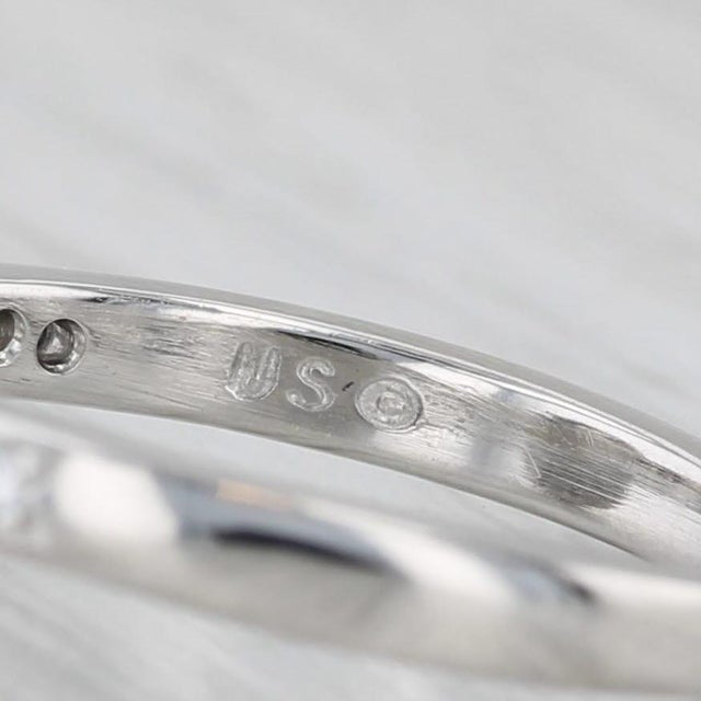 1.08ctw Round Diamond Halo Engagement Ring Platinum Size 5.5 For Sale - Image 4 of 8