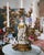 Vintage Rococo Revival Floral Candelabrum with Shepherdess Figure A truly enchanting statement piece, this romantic five-...