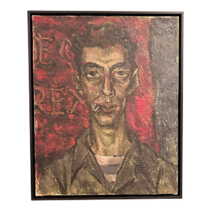 1950 Vintage Portrait of Chicago Artist Smoking