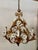 Vintage Italian Style Gilt Tole Chandelier With Porcelain Roses For Sale In Los Angeles - Image 6 of 12