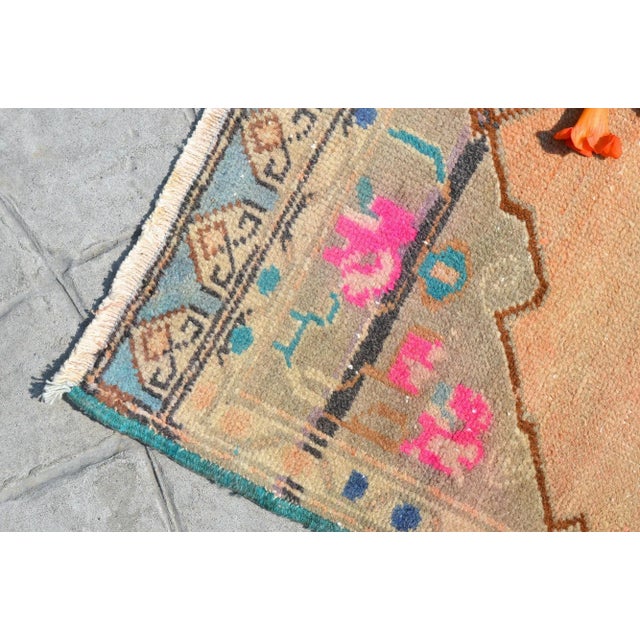 Turkish Hand Made Distressed Rug - 1'10" X 3'9" For Sale - Image 4 of 6