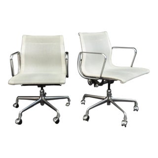 Eames Aluminum Group Management Arm Chairs - A Pair For Sale