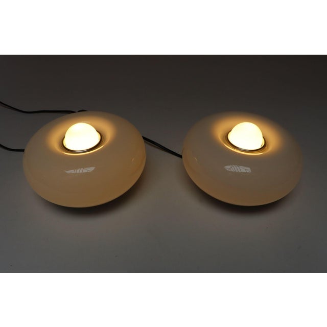 Mid-Century Modern Vintage Lamperti Italian Murano Glass and Chrome Guscio Table Lamps - a Pair For Sale - Image 3 of 16