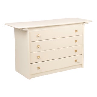 Cream Lacquered Chest of Drawers by Pierre Cardin, 1980s For Sale