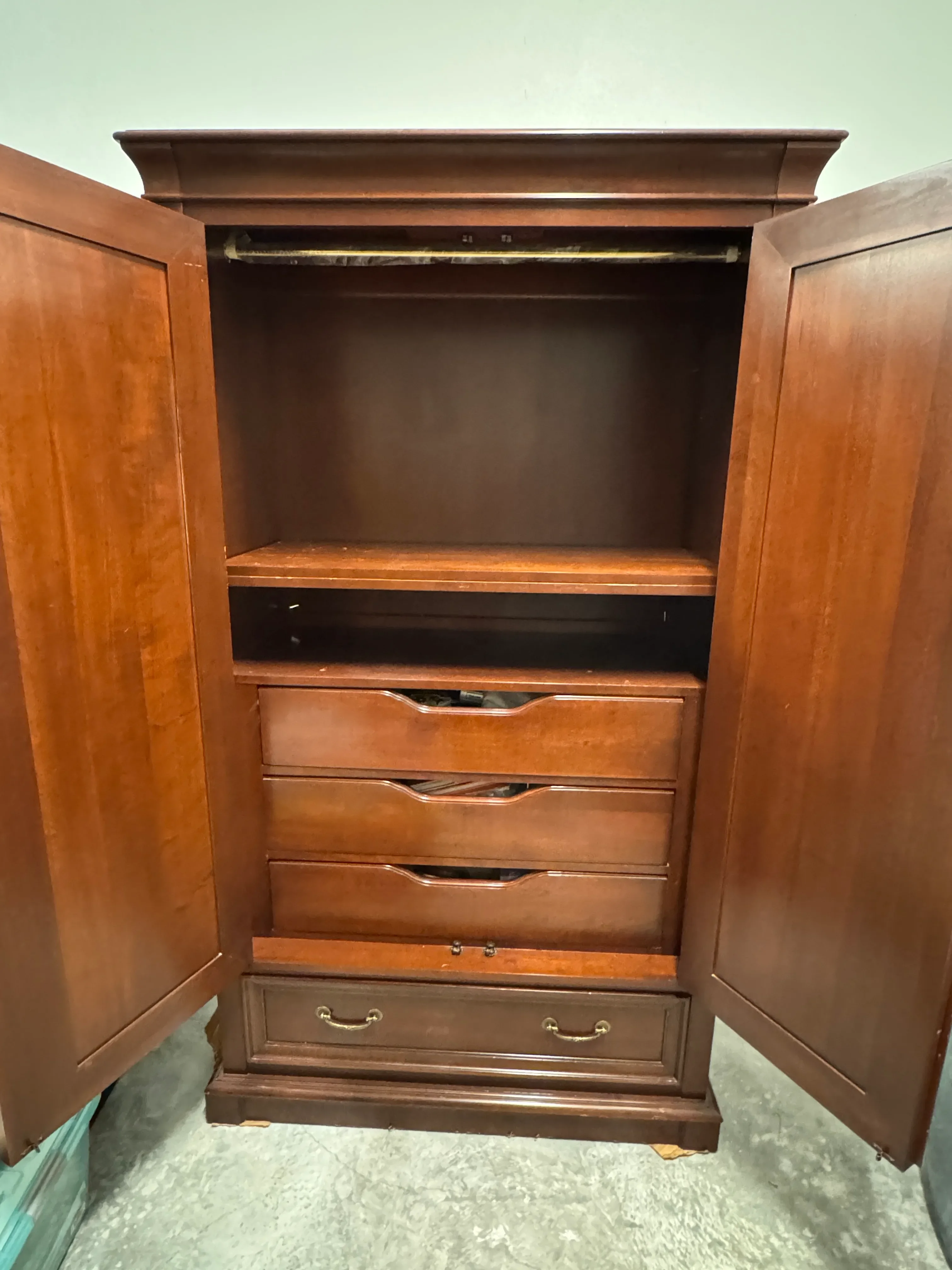 Vintage Ethan Allen Sable Medallion Armoire | Chairish