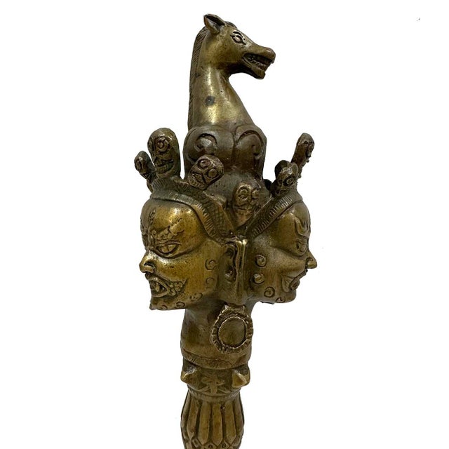 Early 20th Century Early 20th Century Tibetan Bronzd Hayagriva Phurba For Sale - Image 5 of 15