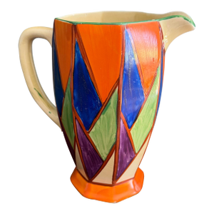 1929 Clarice Cliff Original Bizarre Athens Jug – Blue, Orange & Green Geometric