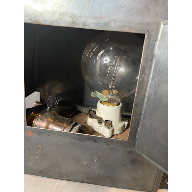 Wood Antique 1800's c.t. Milligan Magic Lantern Projector & Wood Case Brass Lens For Sale - Image 7 of 18