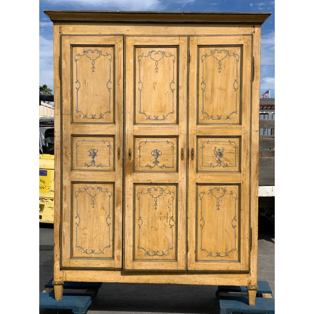 Early 19th Century Italian Neoclassic Painted Armoire For Sale - Image 12 of 17