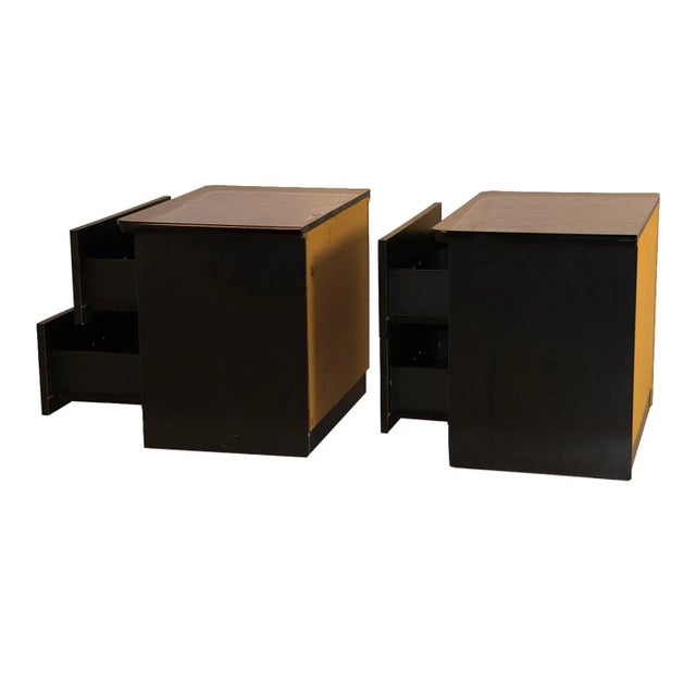 Pair of Modern Italian Mahogany Nightstands Tables For Sale - Image 9 of 12