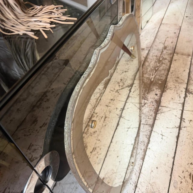 Mid-Century Modern 1950s Gio Ponti Style Mid-Century Modern Brass Italian Heart Shaped Wall Mirror For Sale - Image 3 of 17