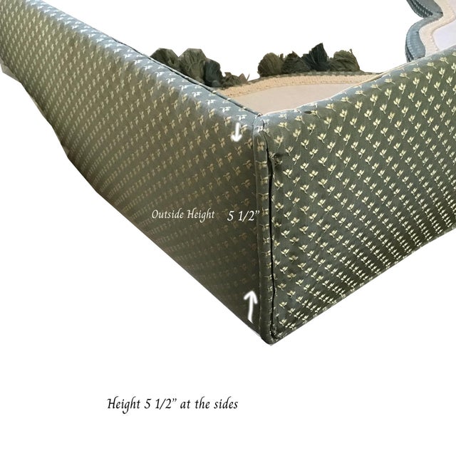 Vintage Silk Drapes by Zoffany French Silk Passementerie Cord Edge. Top Decorative Pelmet- 5 Pieces For Sale - Image 12 of 12