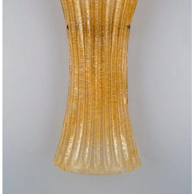 1960s Large Wall Lamps in Fluted Art Glass from Barovier & Toso, Venice, Set of 2 For Sale - Image 5 of 9