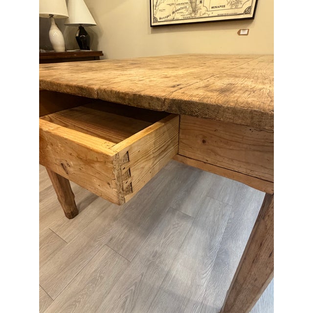 Mid 20th Century Antique Irish Pine Country Farm Work Table For Sale - Image 5 of 12