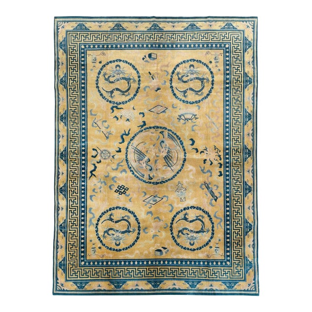 Galerie Shabab Collection Early 20th Century Chinese Peking Large Room Size Rug For Sale