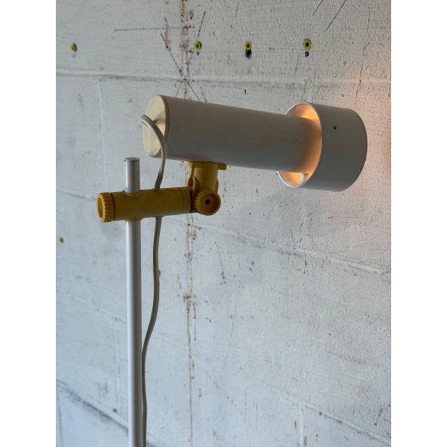 1970s Mid-Century Modern White Metal Floor Lamp With Adjustable Shade For Sale In Los Angeles - Image 6 of 10