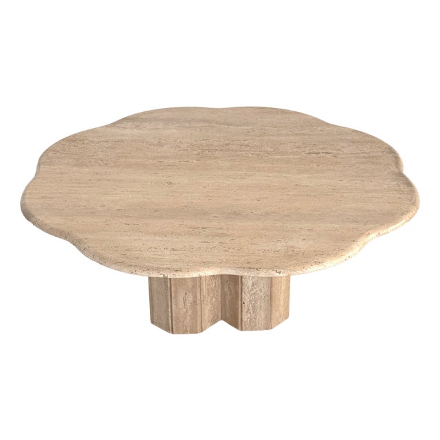 Hand-Crafted Travertine Coffee Table, Italy, 1970s For Sale