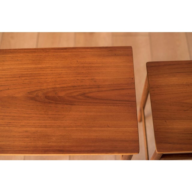Danish Modern Set of Teak Nesting Tables by Hans J. Wegner for Andreas Tuck For Sale - Image 10 of 13