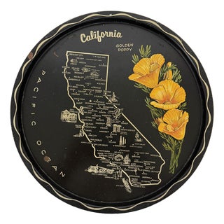 Vintage C. 1960s State of California Souvenir Tray For Sale