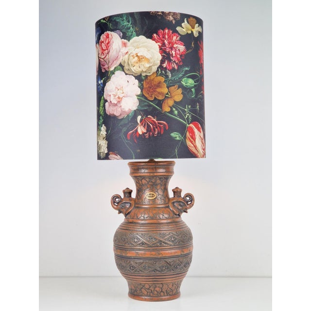 Vintage Jasba floor lamp / table lamp West-Germany pottery fat lava 30 ceramics Jasba lamp with elephant ears ceramic...
