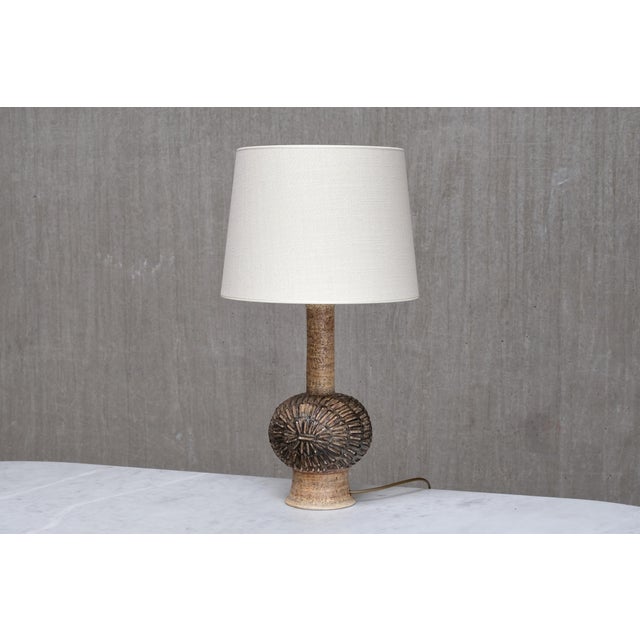 Sculptural Stoneware Table Lamp by Jette Hellerøe for Axella Keramik, Denmark, 1960s For Sale - Image 10 of 12